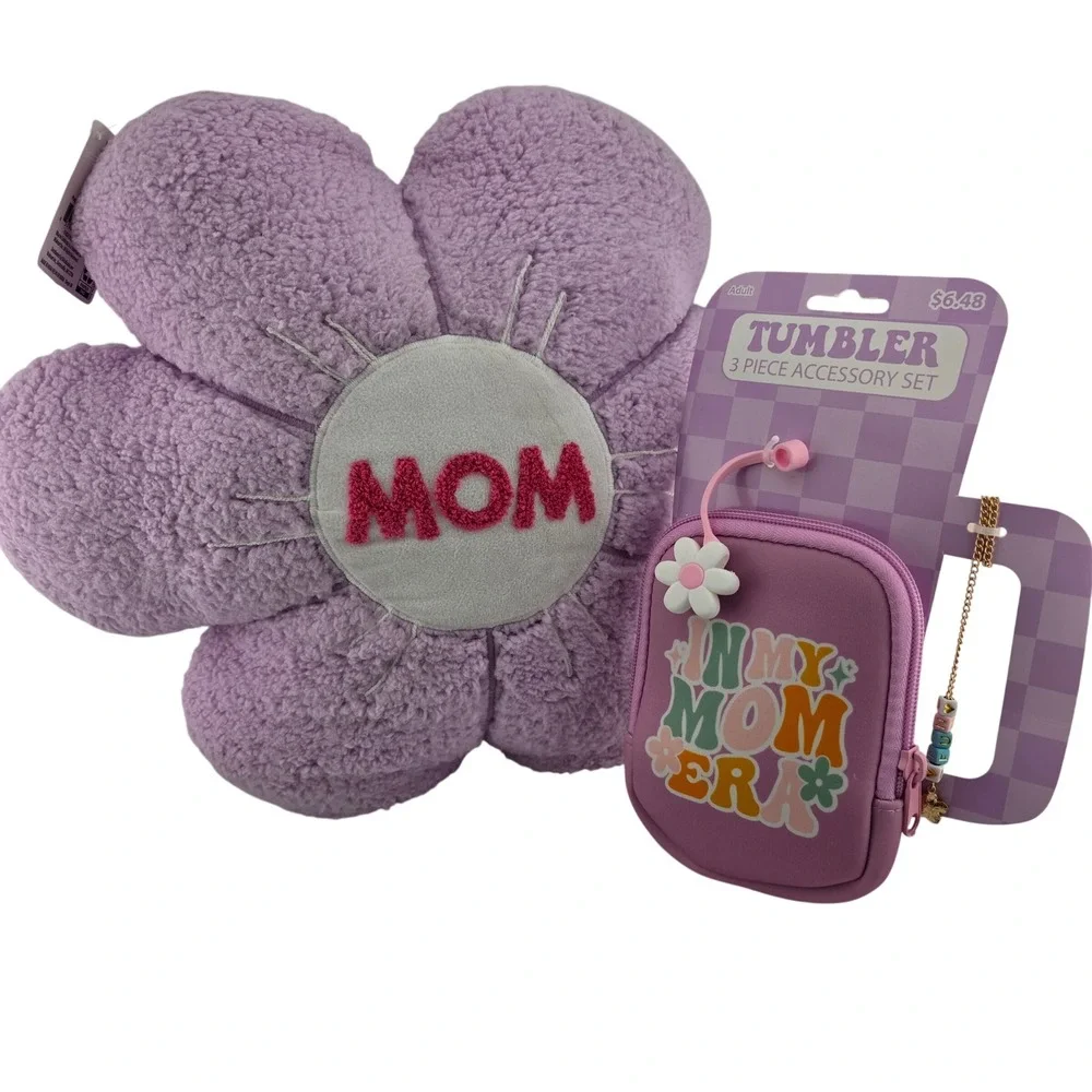 Mothers Day Gift Bundle Flower Mom Plush Tumbler Accessories Set